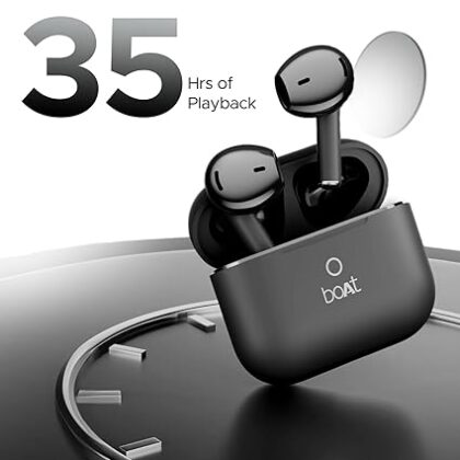 Boat Airdopes Joy, 35Hrs Battery, Fast Charge, IWP Tech, Low Latency, 2Mic ENx, Type-C Port